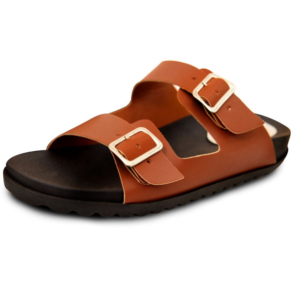 Papete Fivela Duas Tiras Feminina Confortável