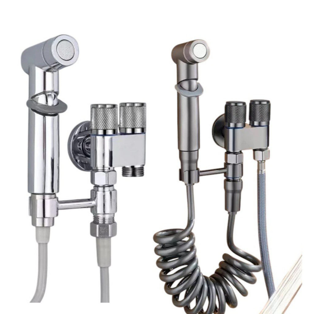 Ducha Higiênica Para Banheiro Lavatório Registro Duplo Chumbo/Cromada Inox ABS KIT DUCHA + REGISTRO