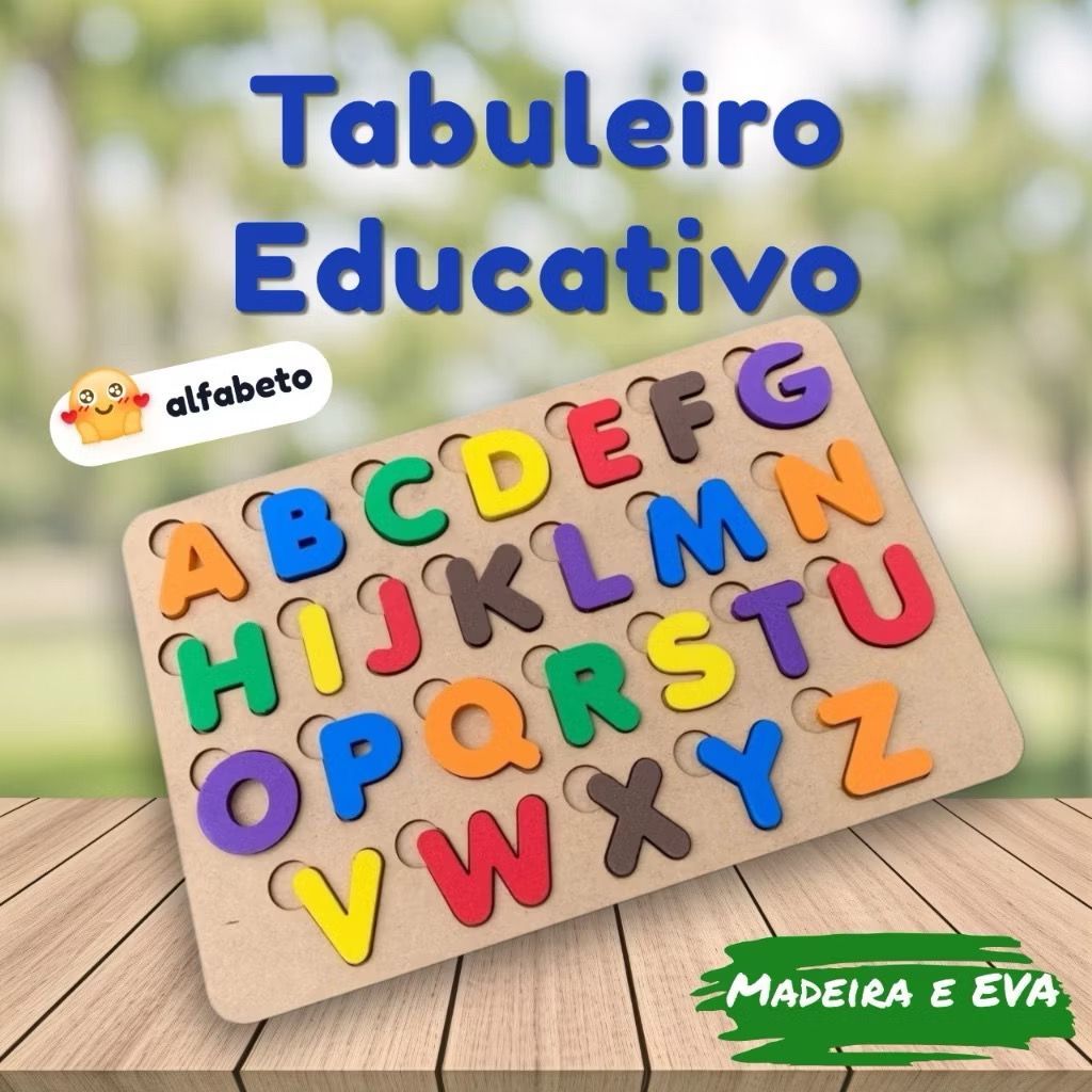 Alfabeto Didático MDF e EVARecurso Educacional para Escolas, Creches, Ensino Infantil Alfabetização