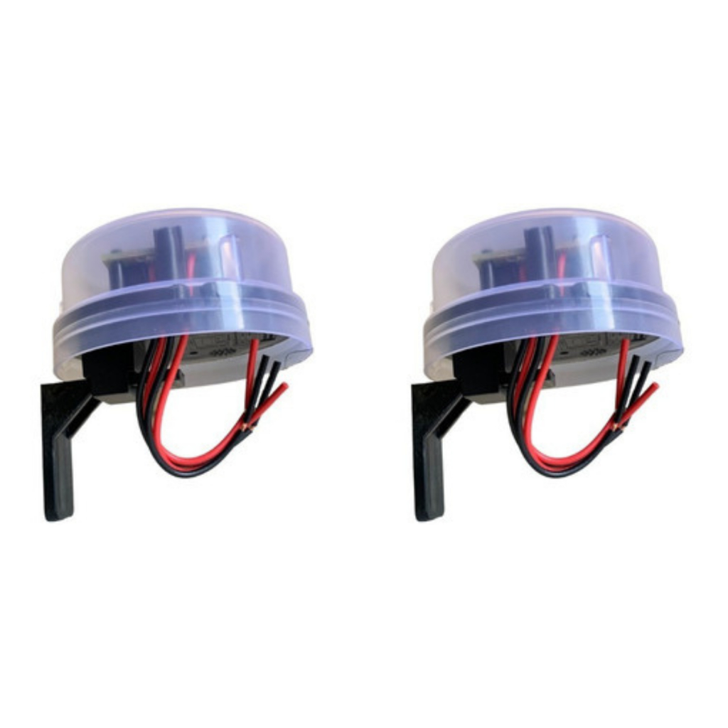 Kit 2 Relé Sensor Fotocélula Bivolt C/ Suporte Acende Automático Crepuscular Acende Anoite Apaga Dia