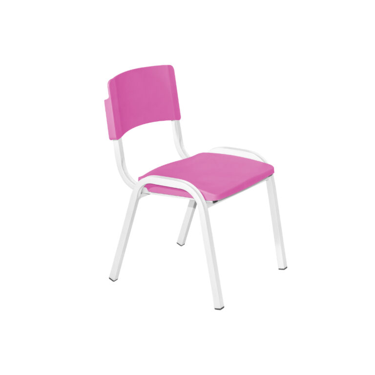 Cadeira Iso Infantil Fixa Em aço Empilhável Rosa