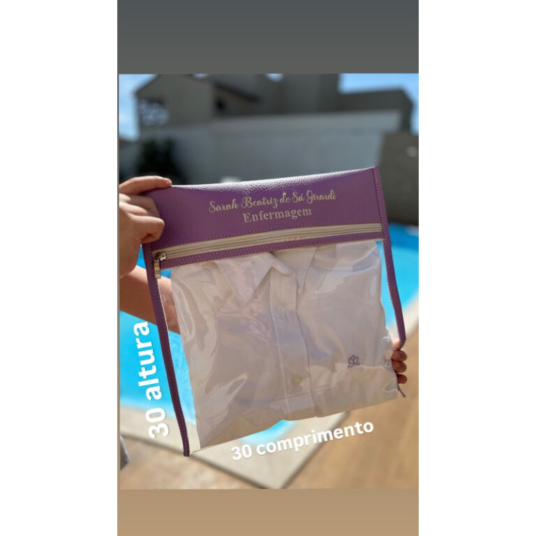 saquinho porta jaleco personalizado enfermeira mé