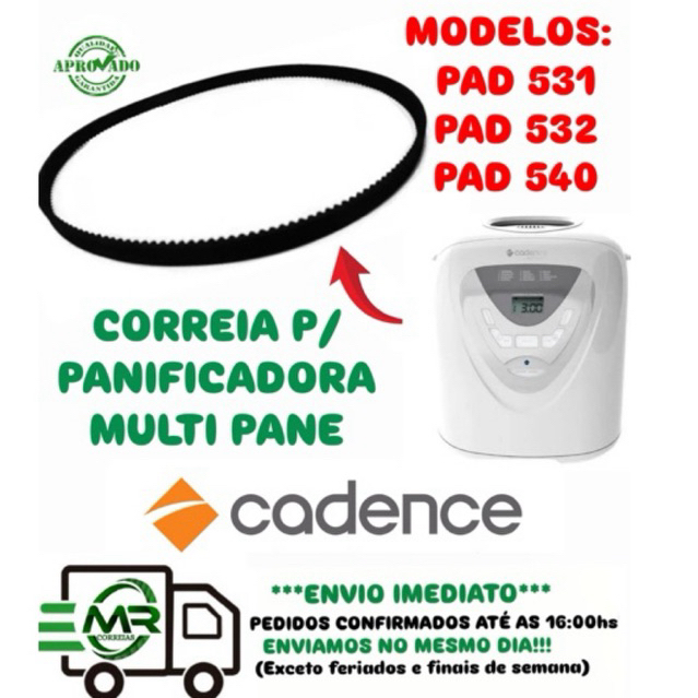 CORREIA PARA PANIFICADORA CADENCE PAD531/PAD532/PA