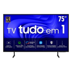 TV Samsung 75″ 4K 75DU7700: Imersão Absoluta em Cores e Jogos