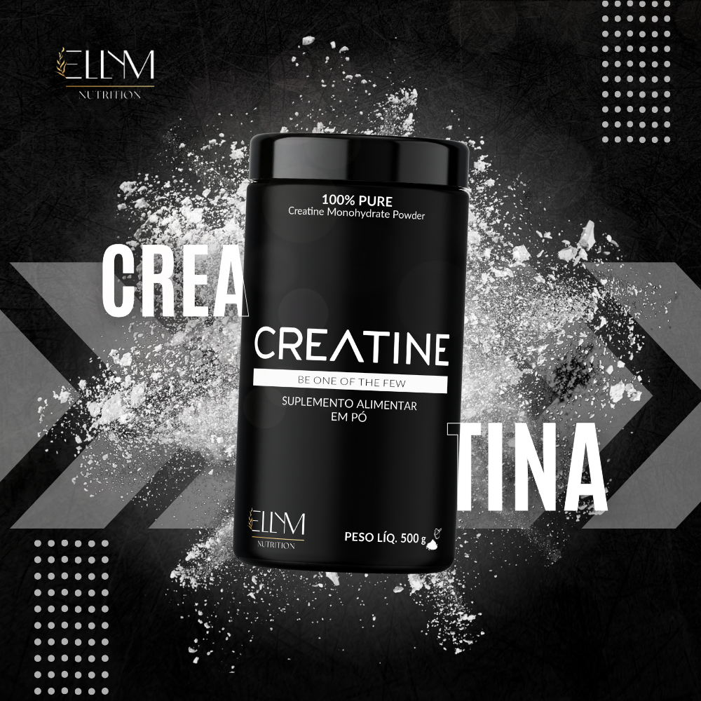 Creatina Monohidratada 500g Pura Ellym Nutrition Suplemento Alimentar para Treino Desempenho