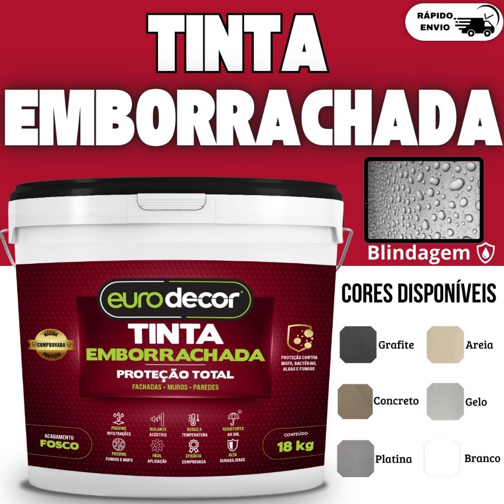 Ultra Tinta Emborrachada 18KG Ou 12KG Veda Tudo Contra Mofo e Infiltração