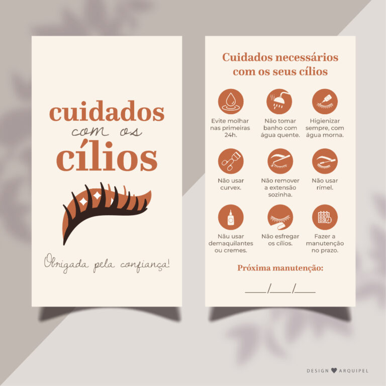 100 unids. Cartão de Cuidados com Cílios alongam