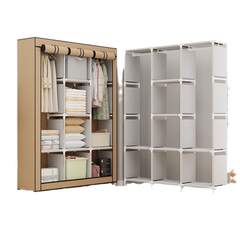 Guarda Roupa Dobrável Organizador De Roupas Portátil com Ziper Armário de Roupa Multifuncional