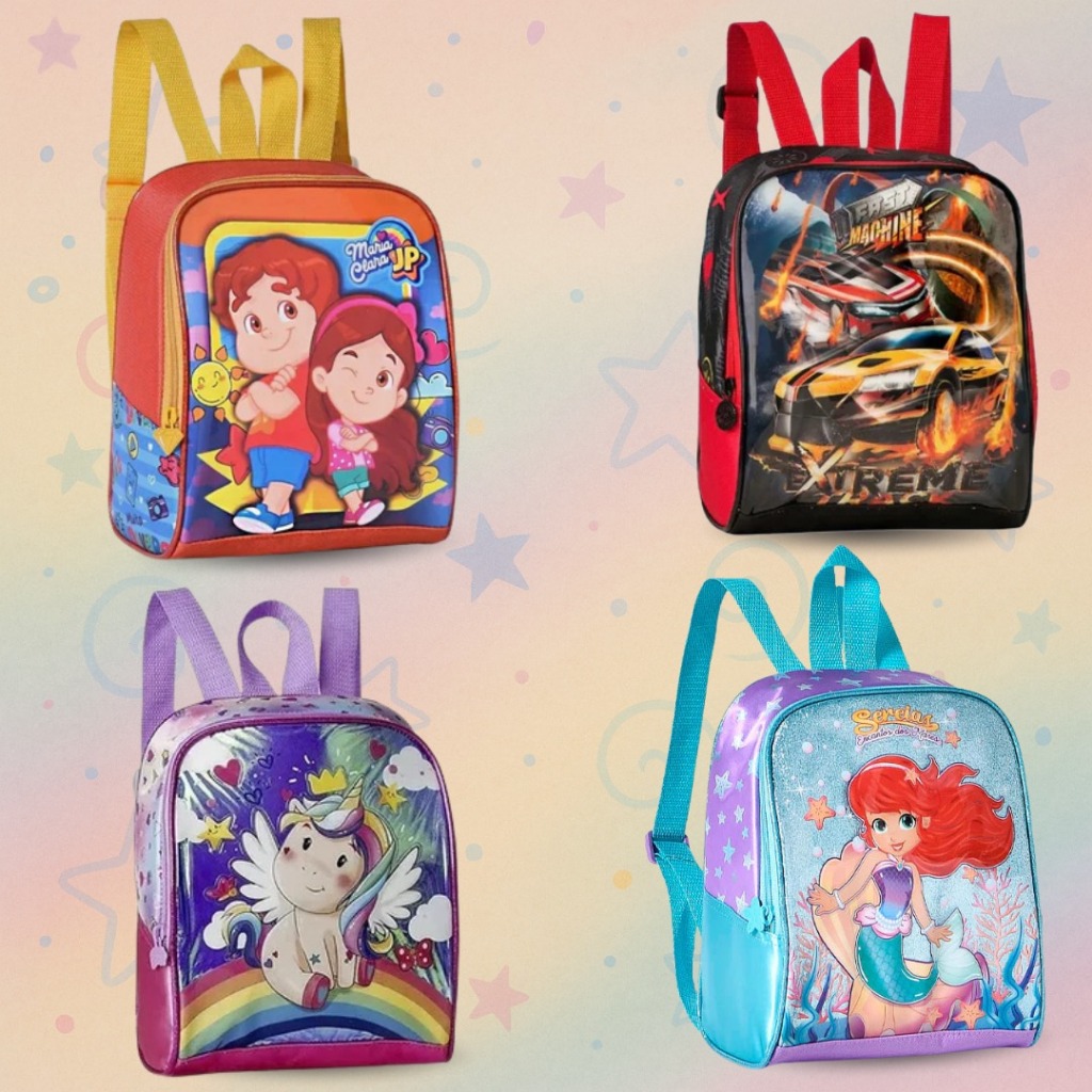 Lancheira Térmica Infantil Escolar Menino e Menina Personagens Maria Clara e JP