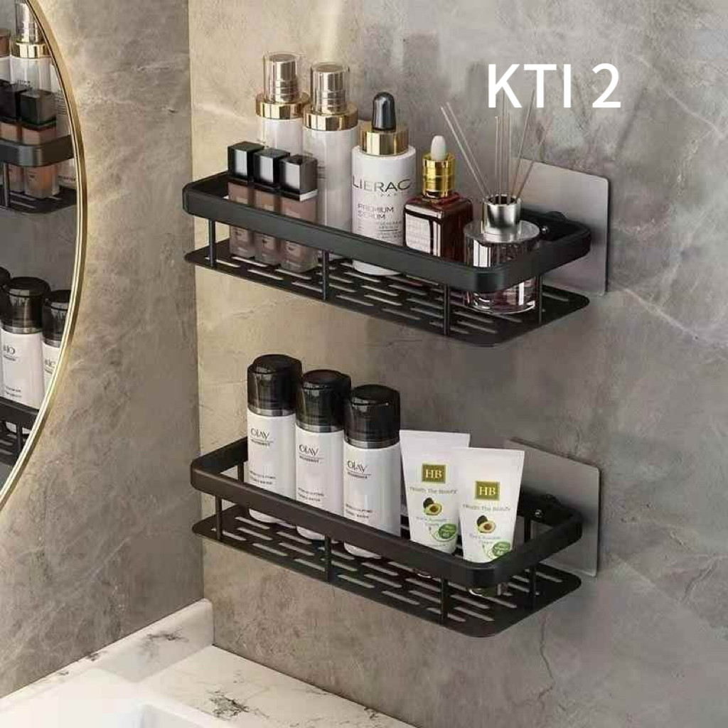 Kit Suporte Organizador De Metal Para Banheiro Cozinha Prateleira Porta Shampoo