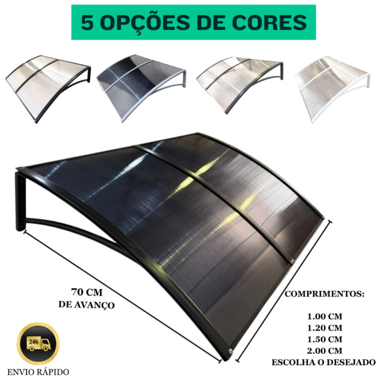 Toldo Policarbonato 100 a 200x70cm  Alta Resistên