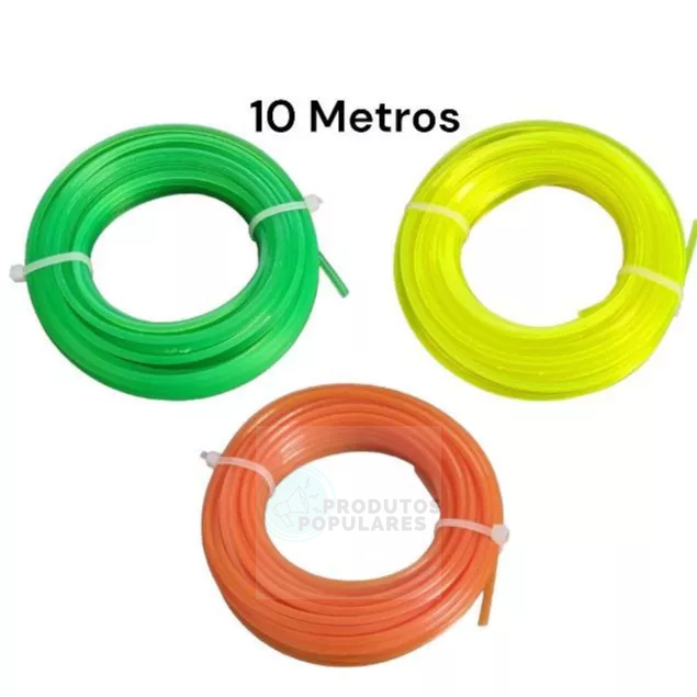 Fio de Nylon Para Roçadeira 10 Metros Para Cortad