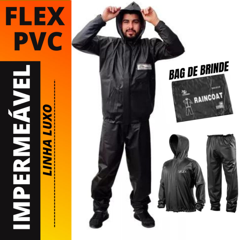 Capa de Chuva Conjunto para Motoqueiro material Fl