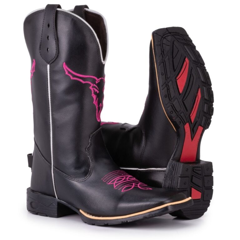 Bota Texana Feminina Country Bico Quadrado Solado 