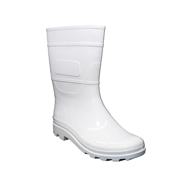 Bota Pvc Borracha Galocha com Forro Branca Cano M