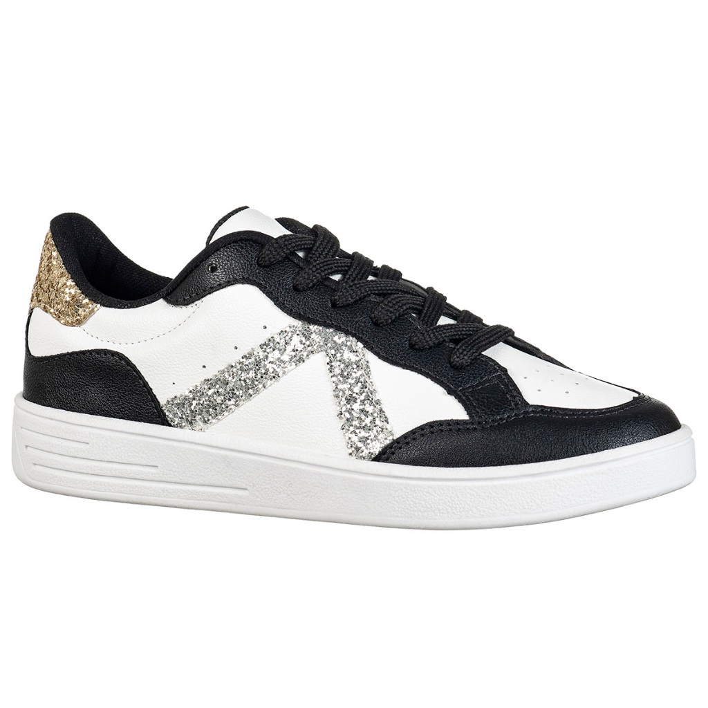 Tênis Feminino Casual Flatform Detalhe Lateral Glitter Gigil