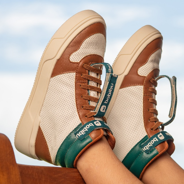 Tênis Infantil Masculino Cano Alto Branco/Caramel