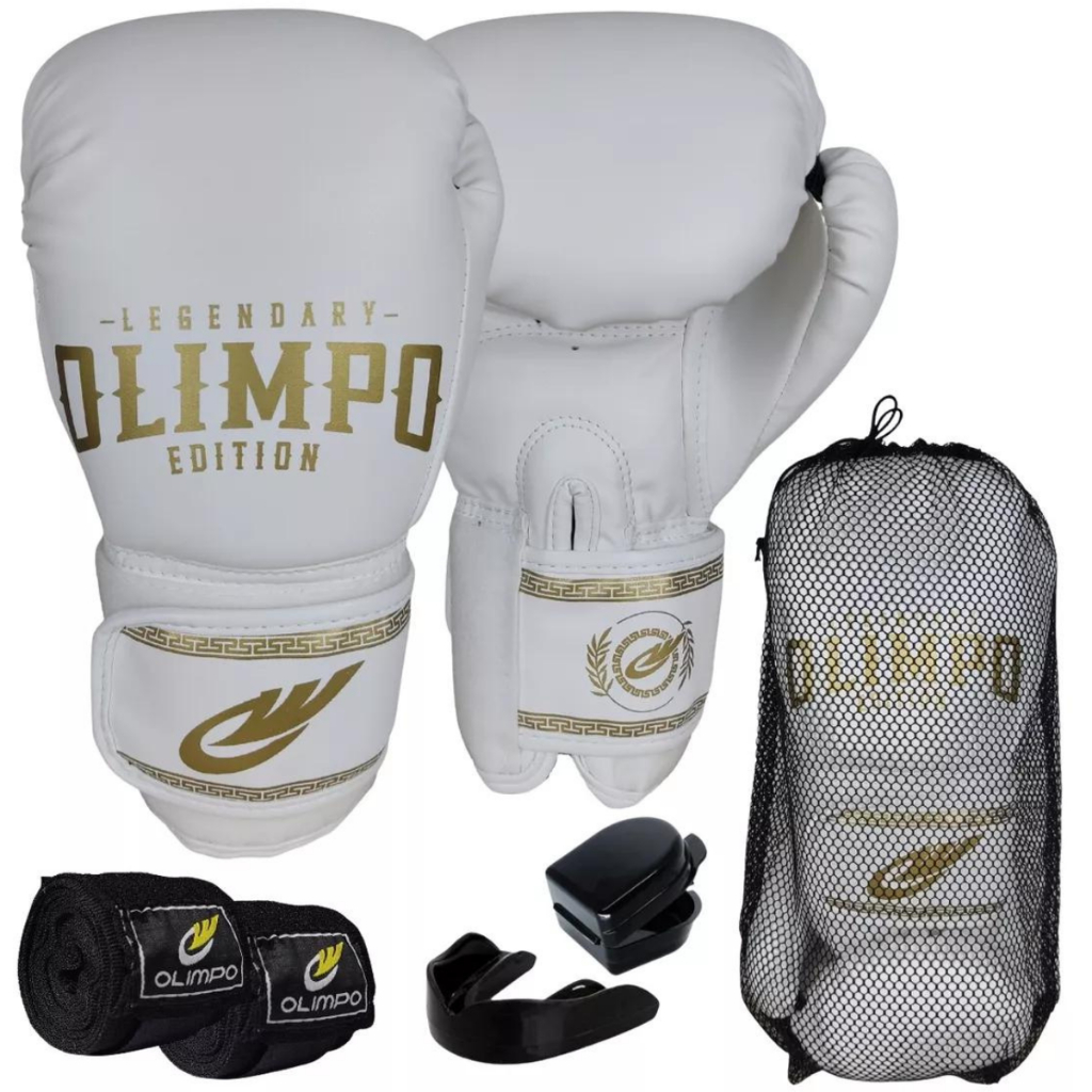 Luva De Boxe Muay Thai + Bandagem + Bucal + Case Kickboxing