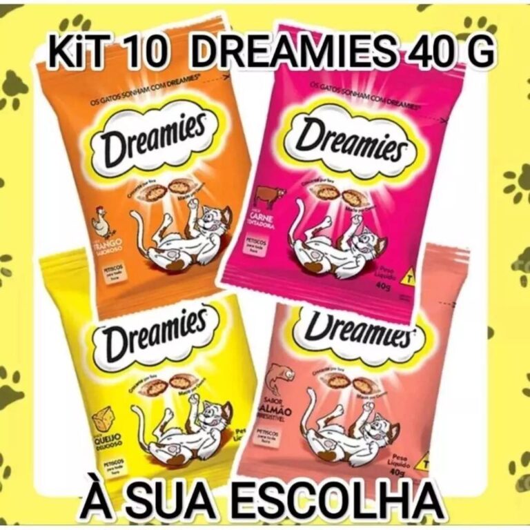 Kit Com 10 Unidades Petiscos Dreamies Para Gatos A