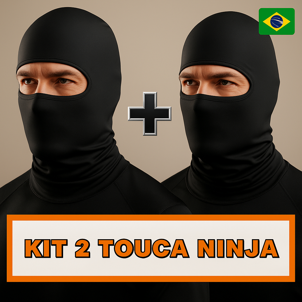 Kit 2 Touca Ninja Balaclava Toca UV+50 Proteção Solar Térmica Motoqueiro Motoboy Touca preta