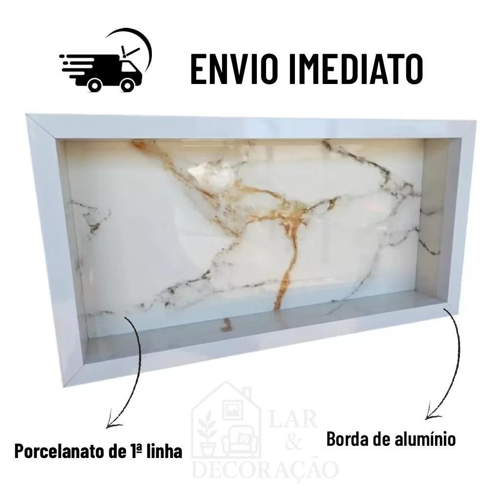 Nicho De Porcelanato Para Banheiro De Embutir 60x30cm | Porta Shampoo E Sabonete | Envio Imediato