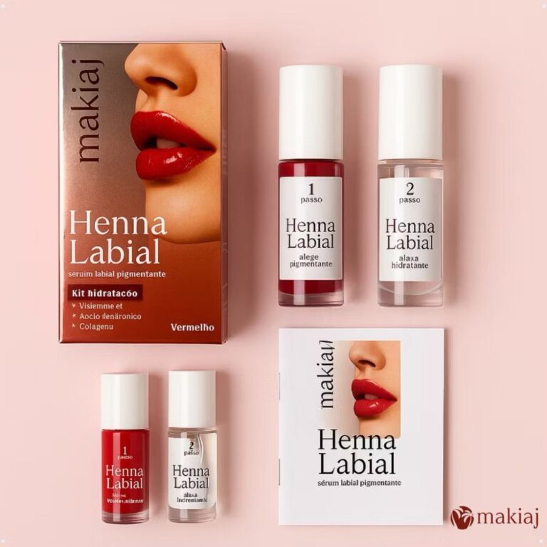 Henna Labial Makiaj Rosa e Vermelho Pigmentante
