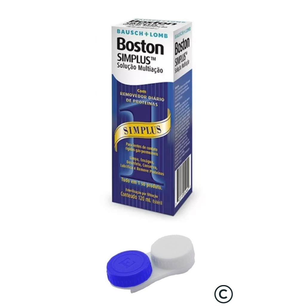 Solução Multiação Para Lentes Rígidas + Estojo – Boston Simplus 120ml