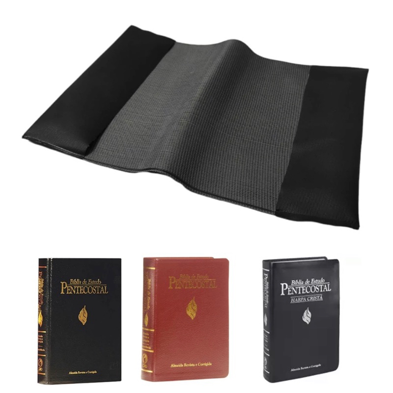 Capa para Bíblia Grande 24.5×17.3x5cm Preta Impermeável