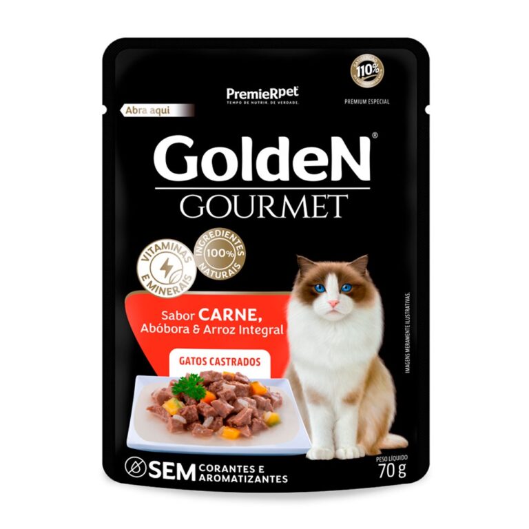 Ração Úmida Golden Gourmet Para Gatos Castrados