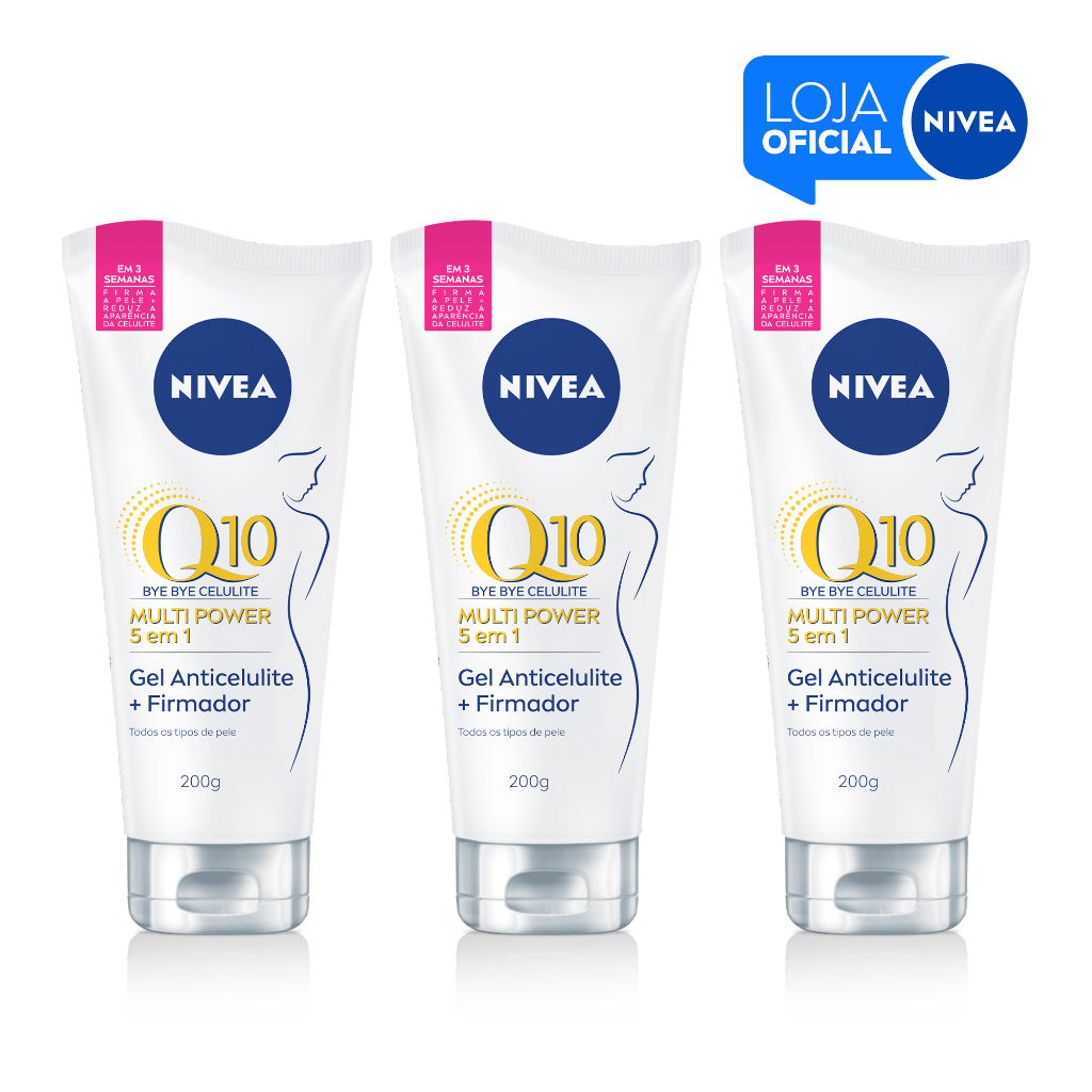 KIT NIVEA Gel Corporal Firmador Bye Bye Celulite 201g – 3 Unidades