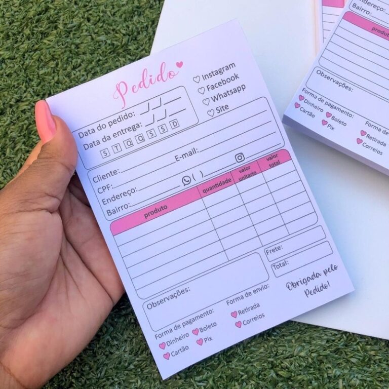 Bloco de Pedidos Talão 10x15cm Organização de P