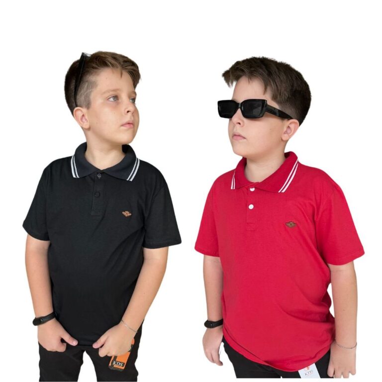 Kit 2 Camisa Gola Polo Infantil Masculino Barata J