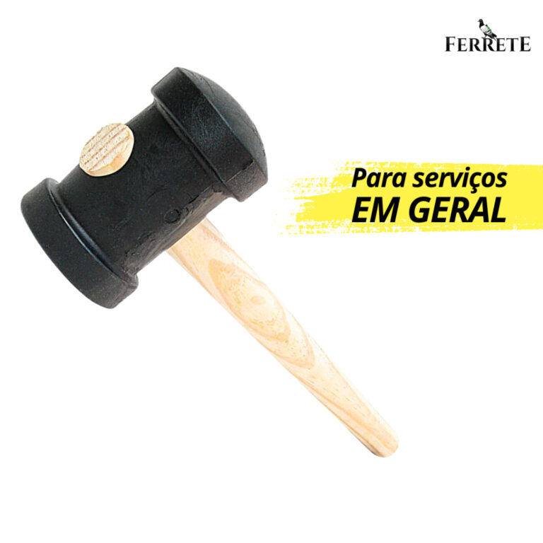 Martelo De Borracha 40, 60 e 80mm Preto Para Cerâ