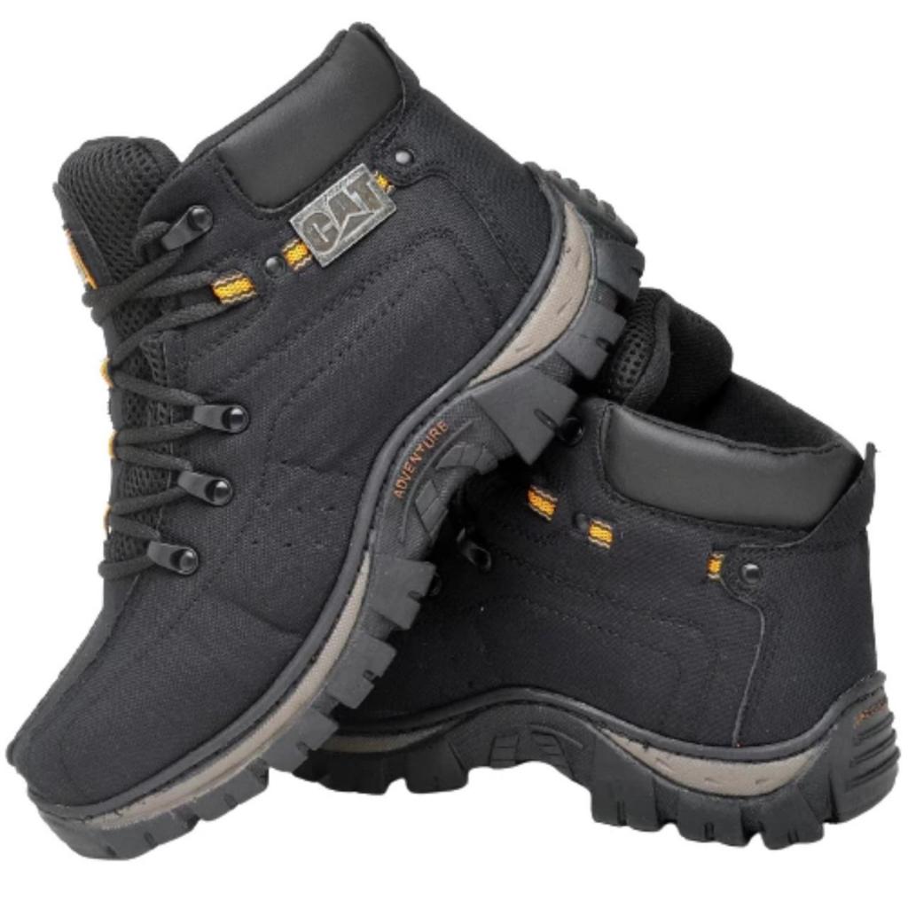 Bota Botina CAT Masculina Adventure Resistente Costurado Macio Antiderrapante Oferta Envio Ja