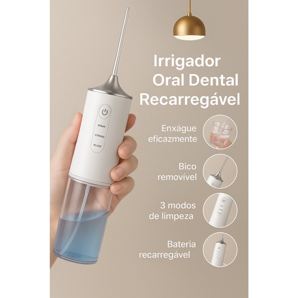 Irrigador Oral Limpeza Profunda Dente Boca Portátil
