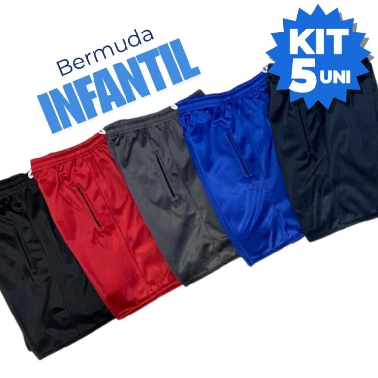 Kit 2,3,4 e 5 Bermuda Infantil Juvenil