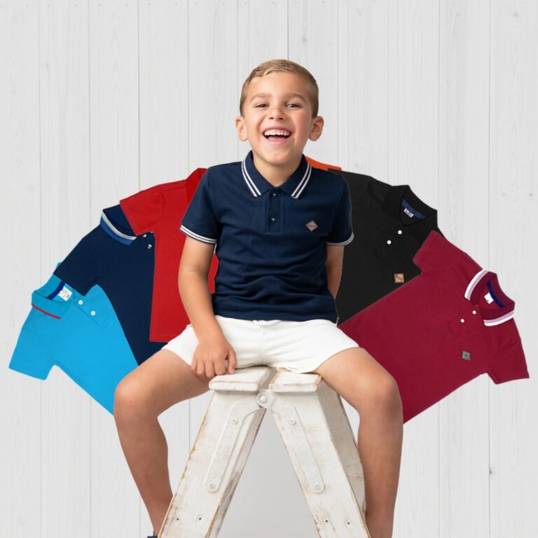 Camisa Gola Polo Infantil Casual Confortável Algo