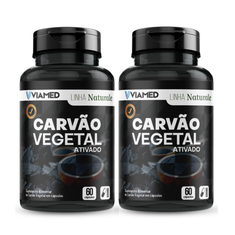 Kit 2 Carvão Vegetal Ativado 60 Capsula 500 Mg
