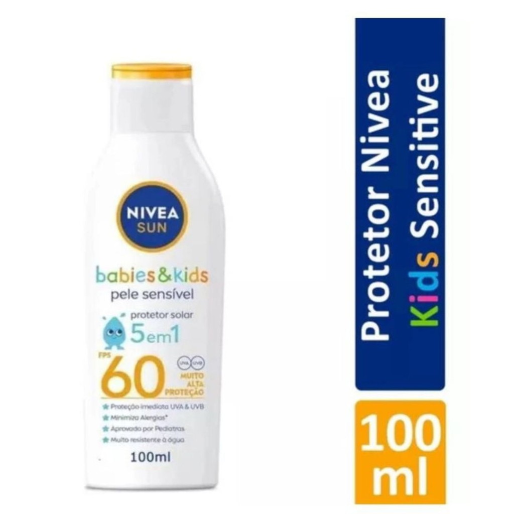 Protetor Solar Nivea Sun Babies E Kids Sensitive Fps 60 100ml