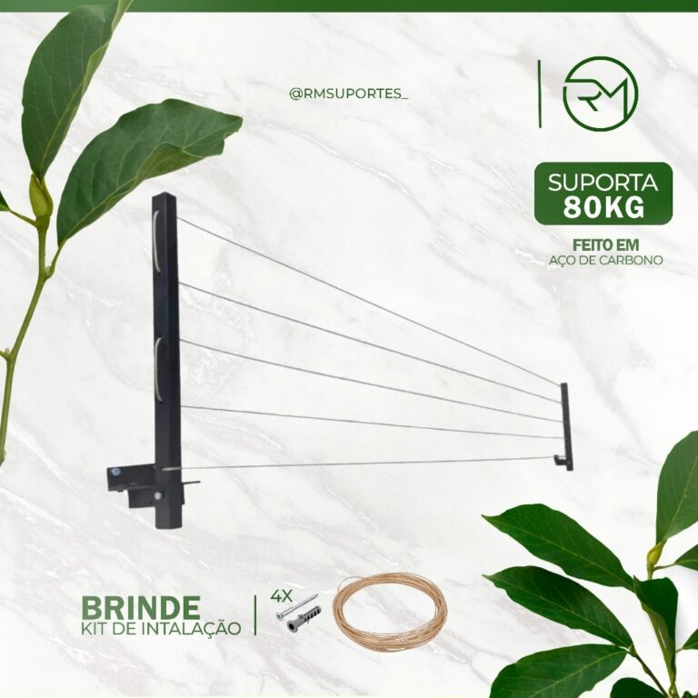 Kit Varal Suspenso De ferro  Retrátil Reforçado 