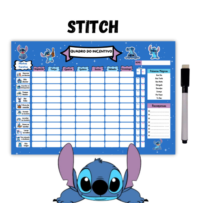 Quadro De Rotina Infantil Lilo Stitch Atividade Pa