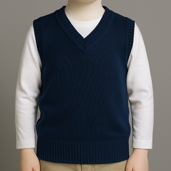 Colete de tricot Social infantil, Colete fofo verm