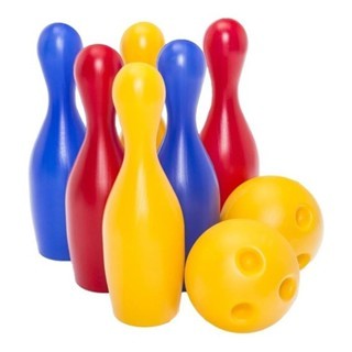 Jogo De Boliche Infantil com 6 pinos e 2 bolas Cor