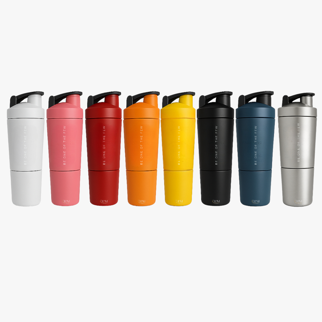 Coqueteleira Shakeira Inox 600ml ou 900ml de Academia com Compartimento Cápsula Pó