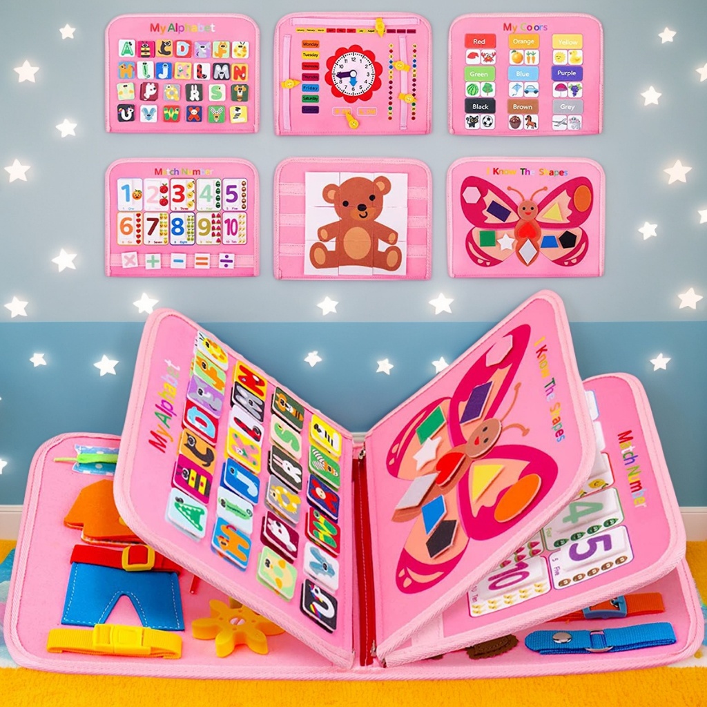 Placa De Aprendizagem De Feltro Para Crianças Habilidades De Vida Brinquedo Educativo  Montessori