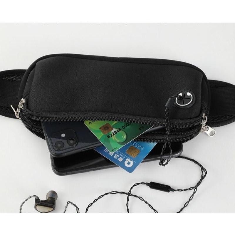Pochete esportiva multicamadas à prova dágua para atividades, bolsa de cintura para corrida armazena