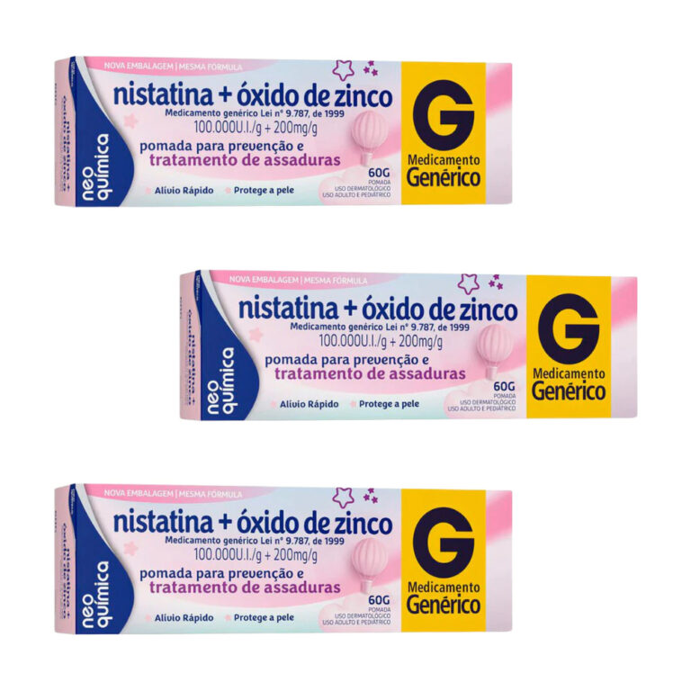 Kit com 3 Nistatina + Oxido de Zinco 60gr
