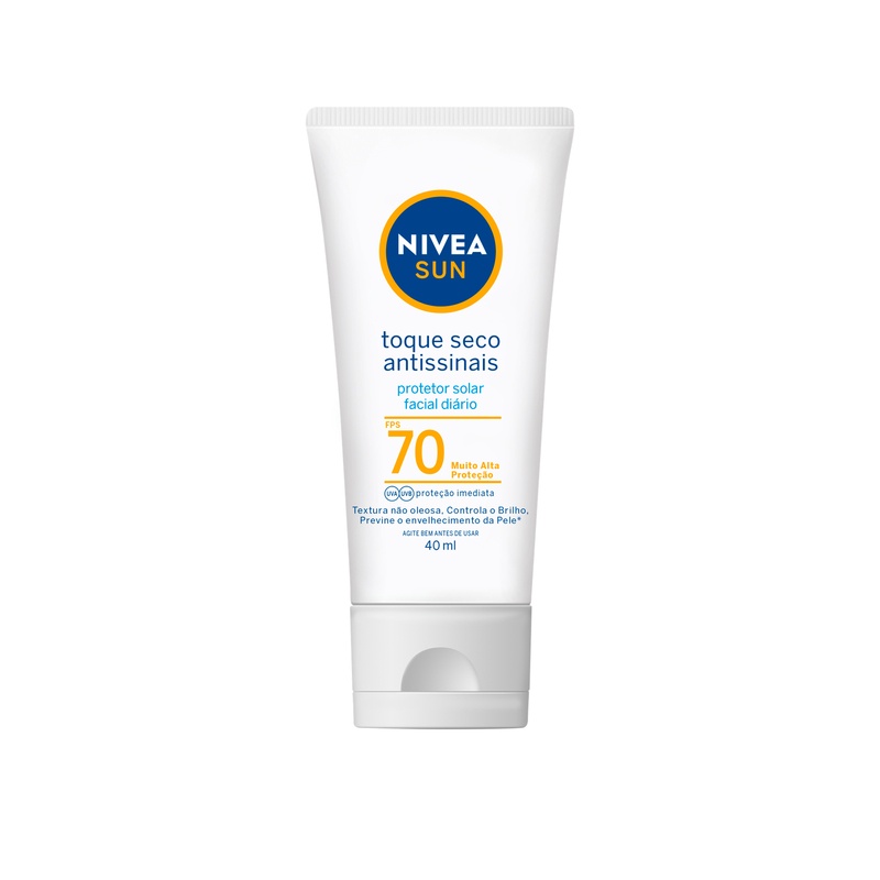 NIVEA SUN Protetor Solar Facial Toque Seco Antissinais FPS 70 40ml
