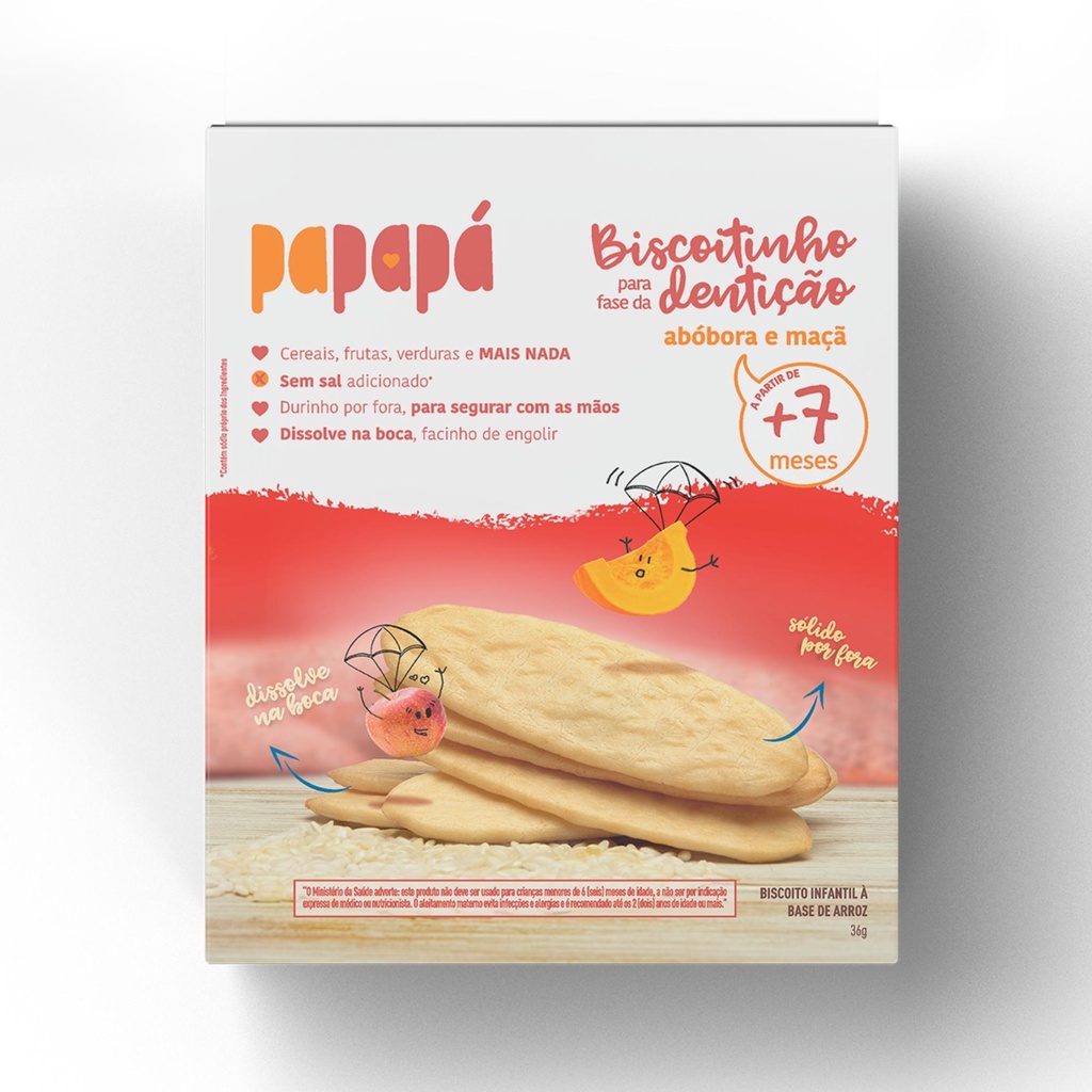 Biscoitinho Para Dentição Orgânico Maçã Abóbora 36g Papapá