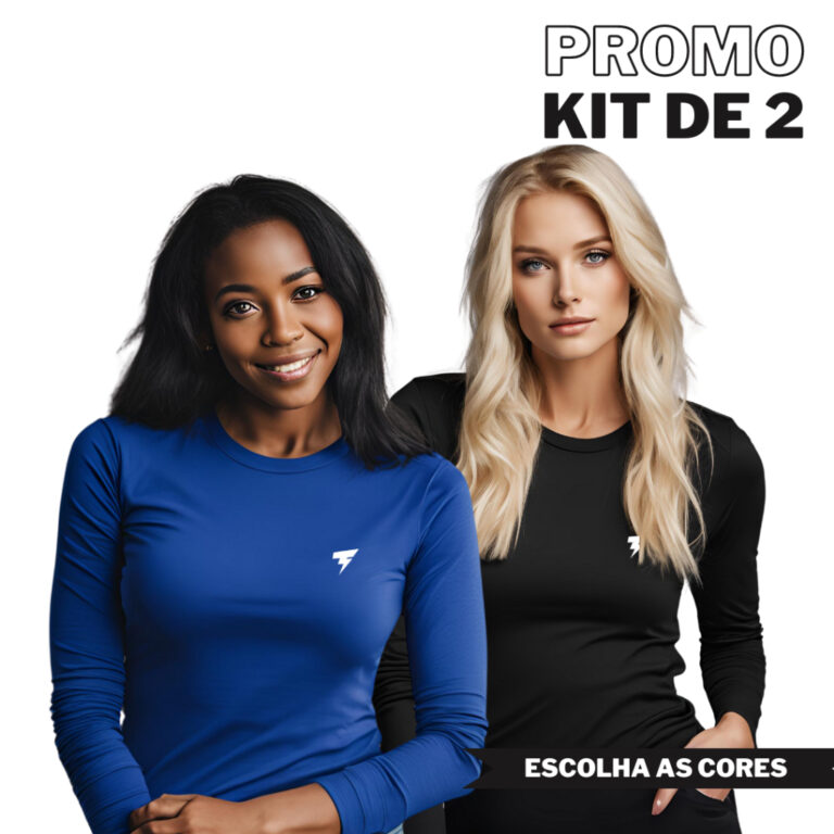 Kit 2 Camisetas Feminina UV 50+ Dry Fit Academia N